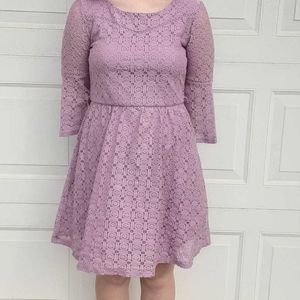 ☆SALE 5 for $25☆ Lavender dress with lace overlay